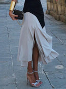 Fashionable sleeveless loose one shoulder midi dress