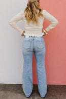 HALF PRICEš„High Rise Vintage Wash Tummy Control Top Straight Leg Jeans