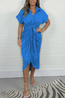 š„50% Off-Limited Timeā³ Solid Color Shirt Dress