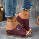 🔥Last Day Promotion 50% OFF - Women's Comfortable Thick Sole Arch Support Leather Slippers