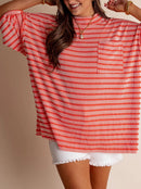 Women's Oversized High Neck Urban Ribbed Striped Top (Buy 2 Free Shipping)