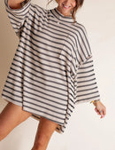 Women's Oversized High Neck Urban Ribbed Striped Top (Buy 2 Free Shipping)