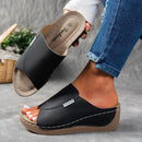 🔥Last Day Promotion 50% OFF - Women's Comfortable Thick Sole Arch Support Leather Slippers
