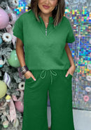 2024 New Textured Loose Zip Top and Drawstring Pants Casual Set (Buy 2 Free Shipping)