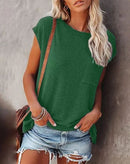 Summer Solid Color Round Neck Short Sleeve T-shirt (Buy 3 Free Shipping)
