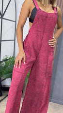 Women's Double Pocket Wide Leg Casual Overalls