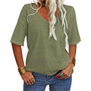 Women's Solid Color V-Neck T-shirt [On Sale & Quick Ship!]