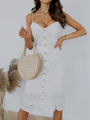 Strap Button Beach Lace Dress