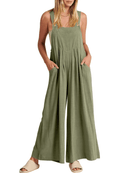 Sleeveless Wide Leg Jumpsuit with Pockets