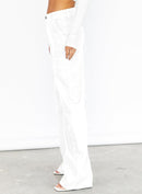 Dokotoo Women's Casual Mid Waist Cargo Jeans Stretch Wide Leg Denim Pants with Pockets