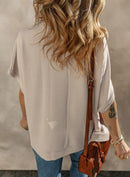 Dokotoo Women's Casual Oversized Short Sleeve Solid Color Loose Texture Knit Tunic Tops Blouses