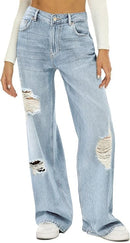 HDLTE Women Wide Leg Jeans High Waist Baggy Jeans Loose Boyfriend Jeans Denim Pants Y2K