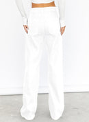 Dokotoo Women's Casual Mid Waist Cargo Jeans Stretch Wide Leg Denim Pants with Pockets