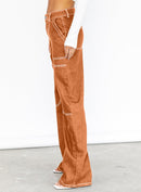 Dokotoo Women's Casual Mid Waist Cargo Jeans Stretch Wide Leg Denim Pants with Pockets