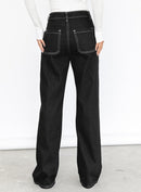 Dokotoo Women's Casual Mid Waist Cargo Jeans Stretch Wide Leg Denim Pants with Pockets