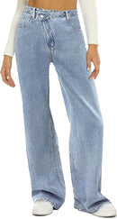 HDLTE Women Wide Leg Jeans High Waist Baggy Jeans Loose Boyfriend Jeans Denim Pants Y2K