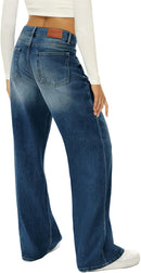 HDLTE Women Wide Leg Jeans High Waist Baggy Jeans Loose Boyfriend Jeans Denim Pants Y2K