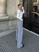 HDLTE Women Wide Leg Jeans High Waist Baggy Jeans Loose Boyfriend Jeans Denim Pants Y2K