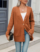 Zeagoo Womens 2024 Long Sleeve Chunky Cable Knit Fall Cardigans Sweaters Button Down Open Front Outerwear with Pockets