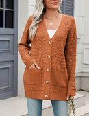 Zeagoo Womens 2024 Long Sleeve Chunky Cable Knit Fall Cardigans Sweaters Button Down Open Front Outerwear with Pockets