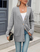 Zeagoo Womens 2024 Long Sleeve Chunky Cable Knit Fall Cardigans Sweaters Button Down Open Front Outerwear with Pockets