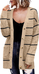 Zeagoo Womens 2024 Long Sleeve Chunky Cable Knit Fall Cardigans Sweaters Button Down Open Front Outerwear with Pockets