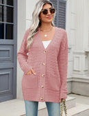 Zeagoo Womens 2024 Long Sleeve Chunky Cable Knit Fall Cardigans Sweaters Button Down Open Front Outerwear with Pockets