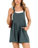 ANRABESS Casual Adjustable Strap Linen Short Bib Overalls Jumpsuit Rompers