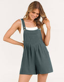 ANRABESS Casual Adjustable Strap Linen Short Bib Overalls Jumpsuit Rompers