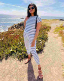 ANRABESS Casual Off Shoulder Elastic Waist Stretchy Long Romper Jumpsuit