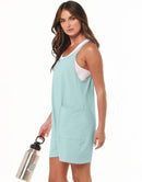 Anrabess Casual Rompers Loose Spaghetti Strap Shorts Jumpsuit with Pockets