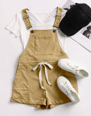 ANRABESS Casual Straps Short Bib Overalls Basic  Drawstring Romper Jumpsuits