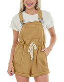 ANRABESS Casual Straps Short Bib Overalls Basic  Drawstring Romper Jumpsuits