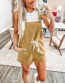 ANRABESS Casual Straps Short Bib Overalls Basic  Drawstring Romper Jumpsuits