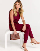 ANRABESS Crewneck Sleeveless Stretchy Jumpsuits Rompers with Pockets