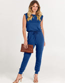 ANRABESS Crewneck Sleeveless Stretchy Jumpsuits Rompers with Pockets