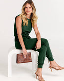 ANRABESS Crewneck Sleeveless Stretchy Jumpsuits Rompers with Pockets