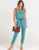 ANRABESS Crewneck Sleeveless Stretchy Jumpsuits Rompers with Pockets