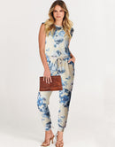 ANRABESS Crewneck Sleeveless Stretchy Jumpsuits Rompers with Pockets