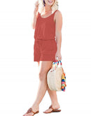 ANRABESS Scoop Neck Sleeveless Tank Top Short Jumpsuit Rompers with Pockets