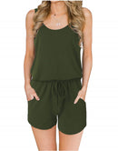 ANRABESS Scoop Neck Sleeveless Tank Top Short Jumpsuit Rompers with Pockets