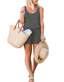 ANRABESS Scoop Neck Sleeveless Tank Top Short Jumpsuit Rompers with Pockets