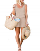 ANRABESS Scoop Neck Sleeveless Tank Top Short Jumpsuit Rompers with Pockets