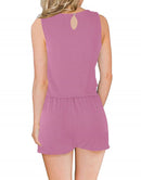 ANRABESS Scoop Neck Sleeveless Tank Top Short Jumpsuit Rompers with Pockets