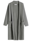 ANRABESS Women's 2023 Fall Cardigan Sweater Long Sleeve Open Front Lapel Coat Casual Knit Coatigan Jacket with Pockets