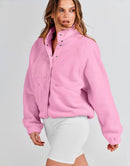 ANRABESS Womens Fleece Jacket Button Down Shacket Casual Sherpa Cropped Coats Warm Outwear with Pockets