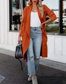 ANRABESS Women's Casual Long Sleeve Draped Open Front Knit Pockets Long Cardigan Jackets Sweater