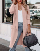 ANRABESS Women's Casual Long Sleeve Draped Open Front Knit Pockets Long Cardigan Jackets Sweater