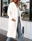 ANRABESS Women's Casual Long Sleeve Draped Open Front Knit Pockets Long Cardigan Jackets Sweater