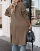 ANRABESS Women's Casual Long Sleeve Draped Open Front Knit Pockets Long Cardigan Jackets Sweater